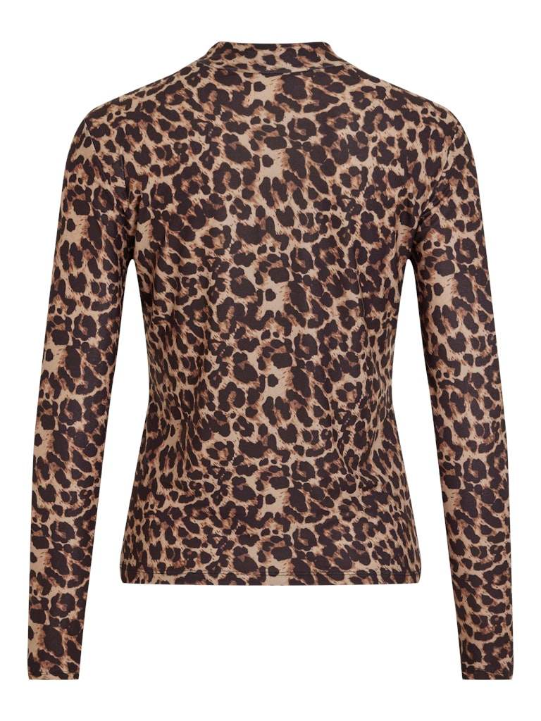 Tops - Vileoa L/S Rollneck Top Noos Leo - AW25 van Vila