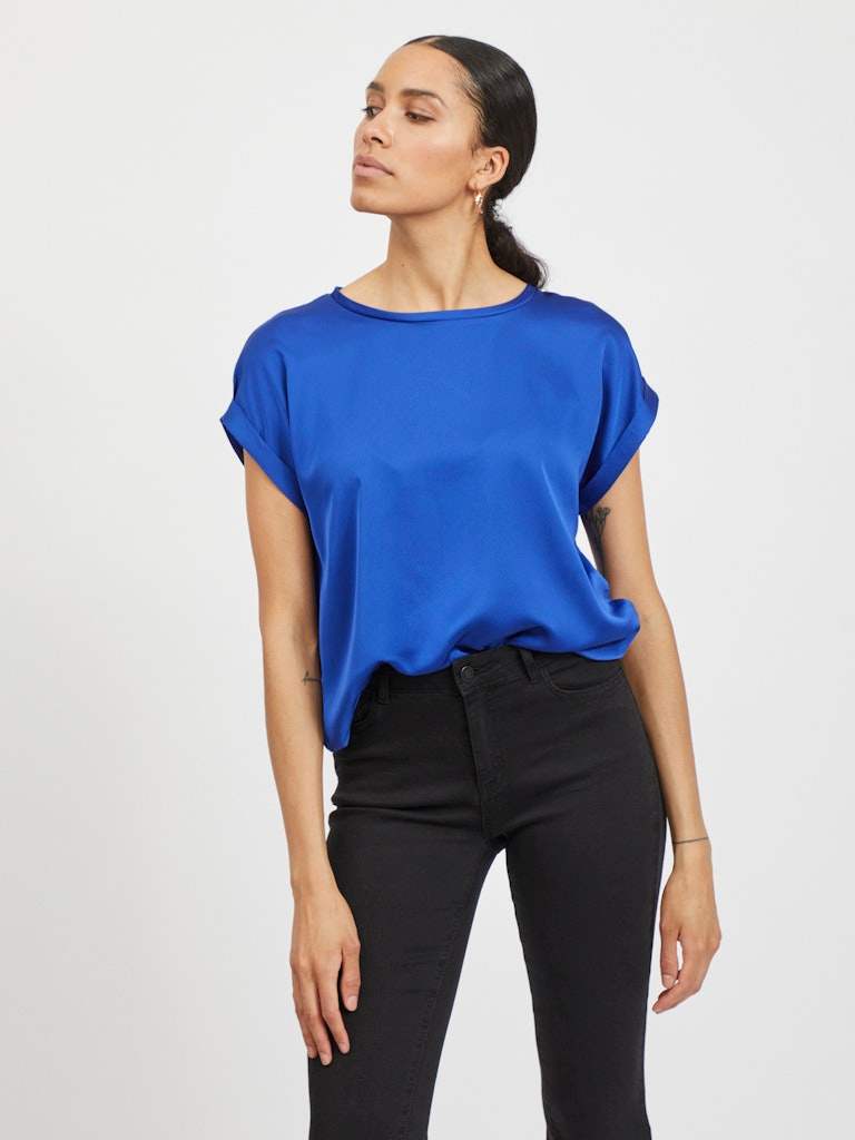 Tops - Viellette S/S Satin Top Noos - SS25 van Vila