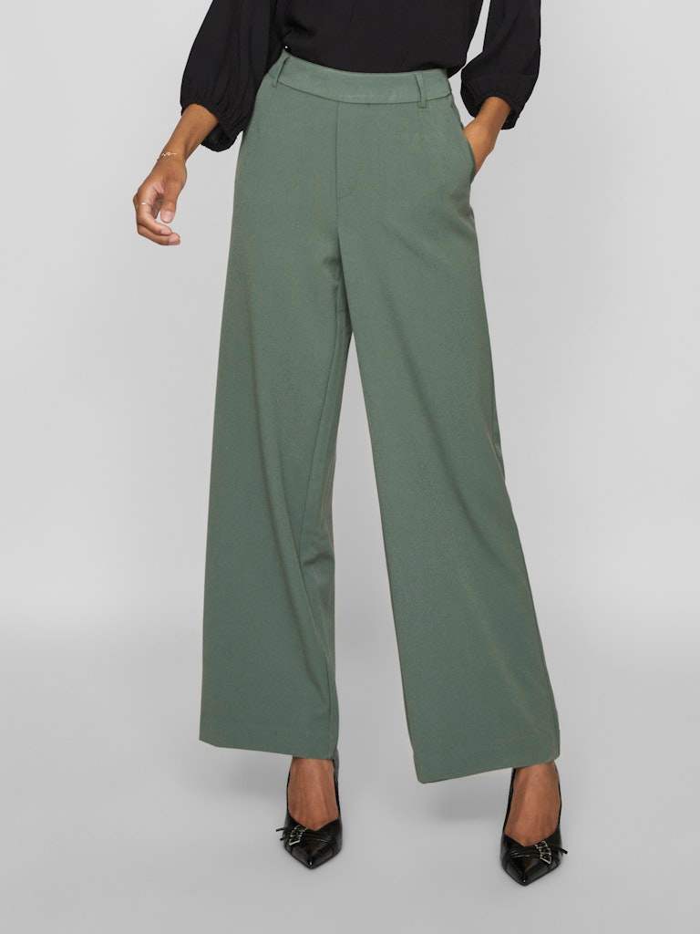 Duck Green Broeken - Vivarone Hw Wide Pant - Noos van Vila
