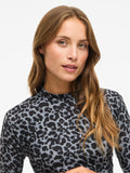 Glacier Gray LEO Tops - Vileoa L/S High Neck Top - Noos van Vila