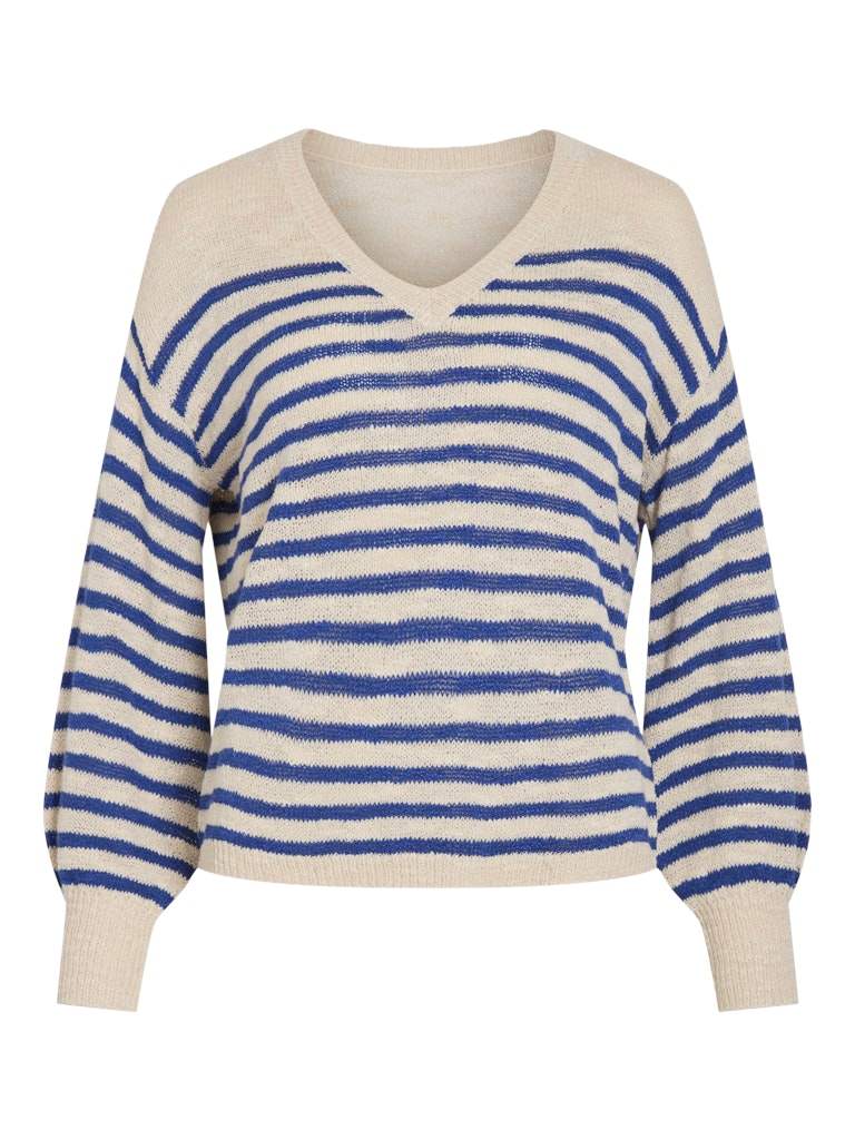 Pulls - Vipoca Rev V-Neck L/S Stripe Knit Top van Vila