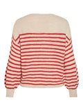 Pulls - Vipoca Rev V-Neck L/S Stripe Knit Top van Vila