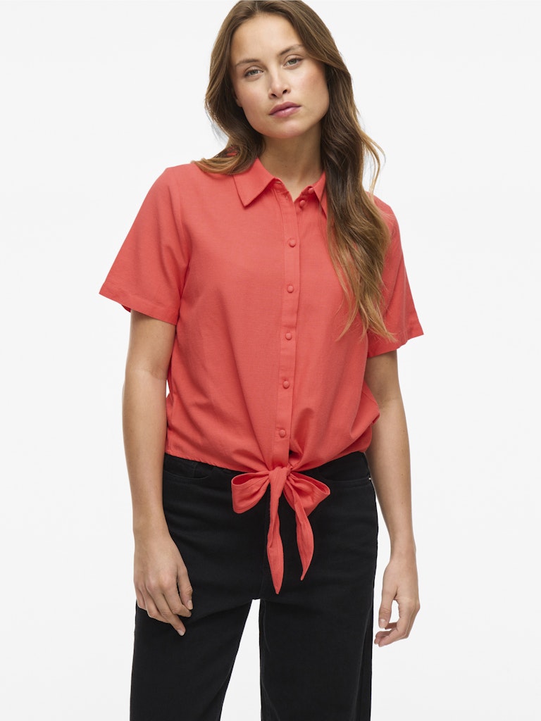 Shirts - Viprisilla S/S Knot Shirt van Vila