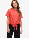 Shirts - Viprisilla S/S Knot Shirt van Vila