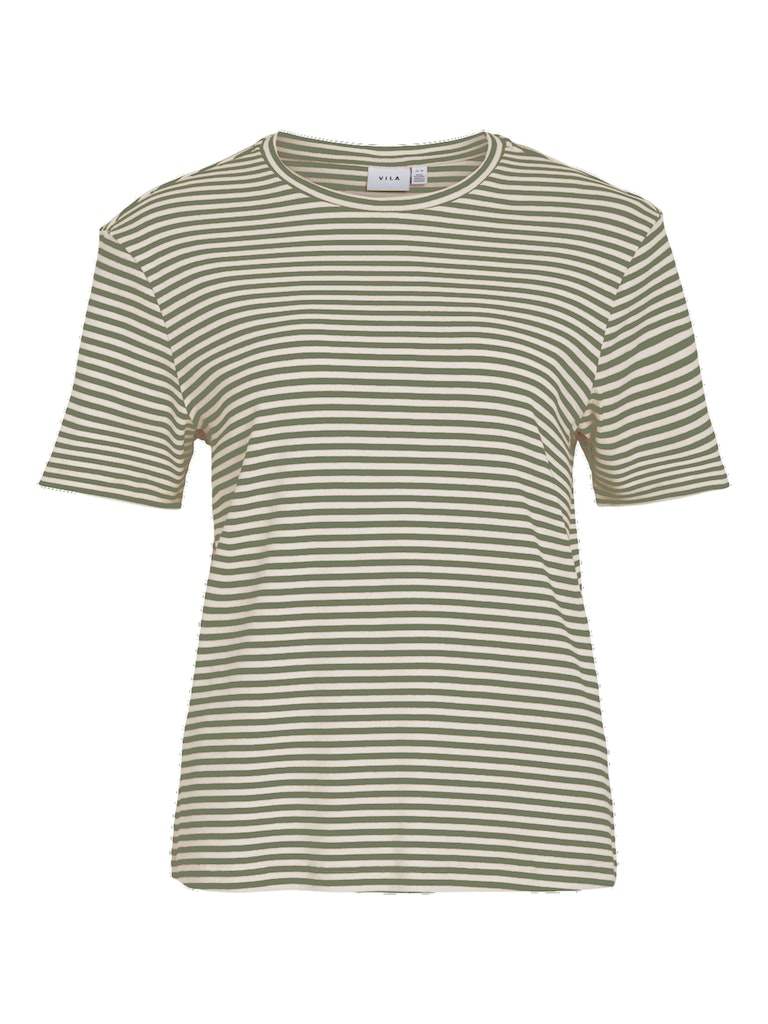 Eggnog OIL GREEN T-shirts - Vijada New O-Neck S/S T-Shirt van Vila