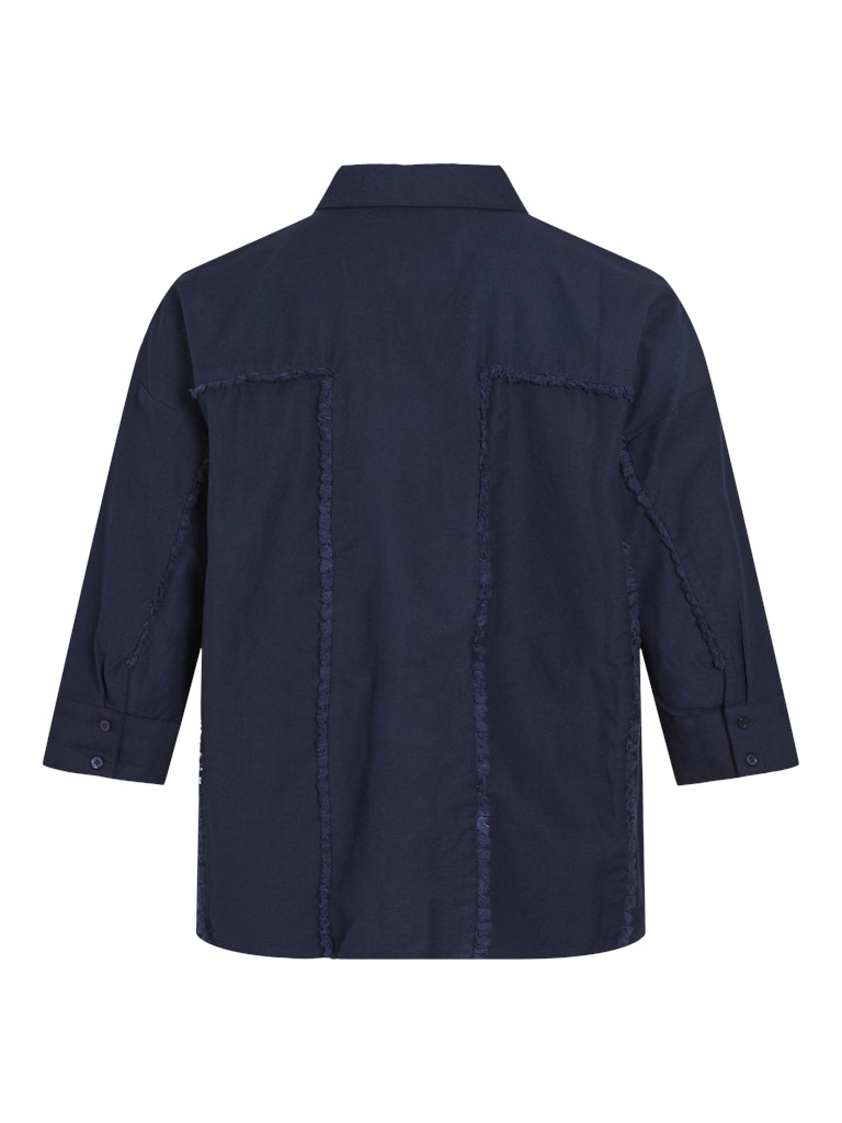 Navy Blazer Shirts - Vilorena 3/4 Oversize Shirt van Vila