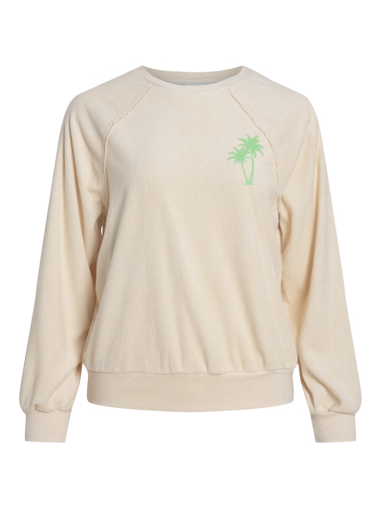 Pulls - Vifrotte O-Neck L/S Printed Badstof Sweater van Vila