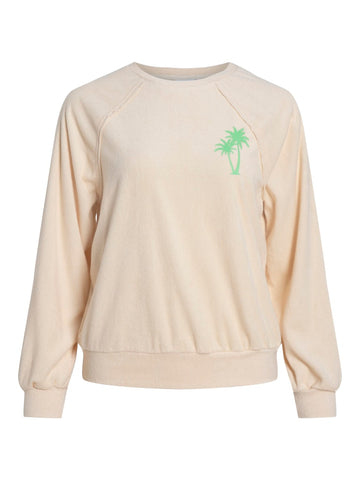 Pulls - Vifrotte O-Neck L/S Printed Badstof Sweater van Vila