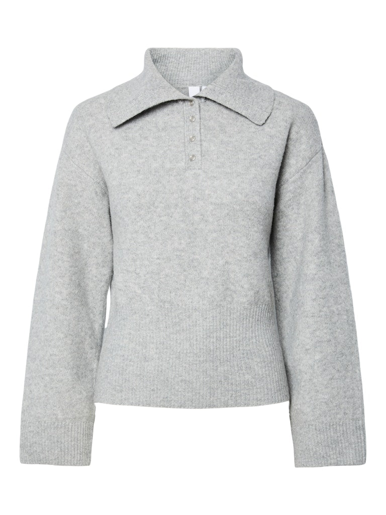 Medium grey melange Pulls - Yasida Ls Knit Pullover - Ex van Y.A.S