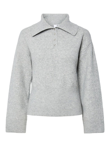 Medium grey melange Pulls - Yasida Ls Knit Pullover - Ex van Y.A.S