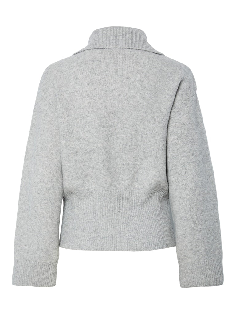 Medium grey melange Pulls - Yasida Ls Knit Pullover - Ex van Y.A.S