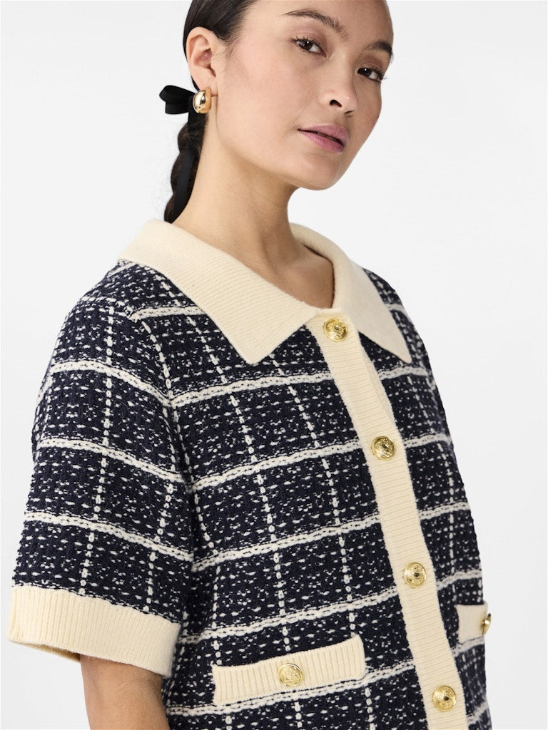 Navy Blazer BIRCH Cardigans - Yaslivia Ss Knit Cardigan van Y.A.S