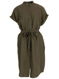 Kaki Jurken - Sira Summer shirt dress van Azzurro