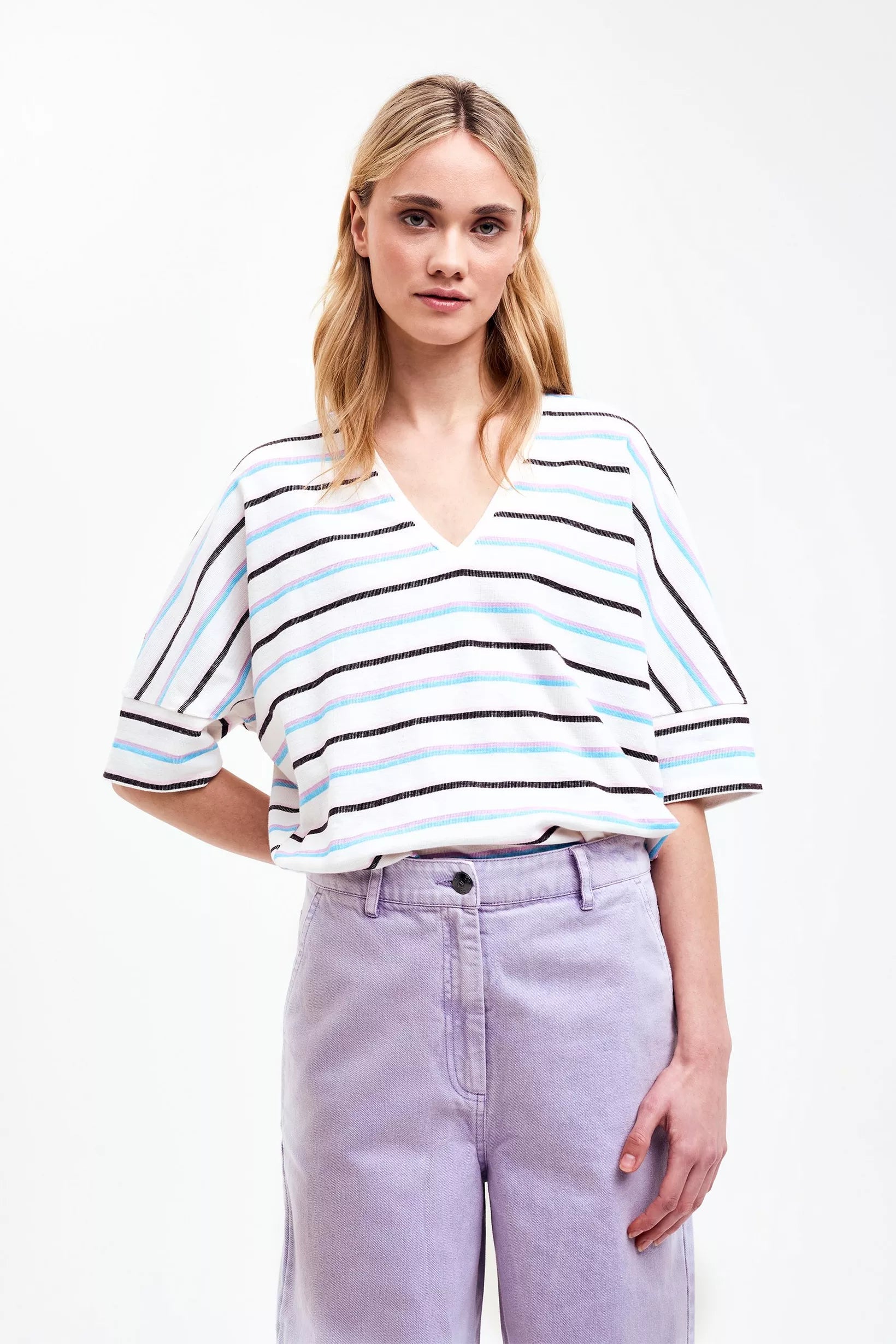 BRD-brown dark stripe T-shirts - Eldodeep T-Shirt SS25 van CKS