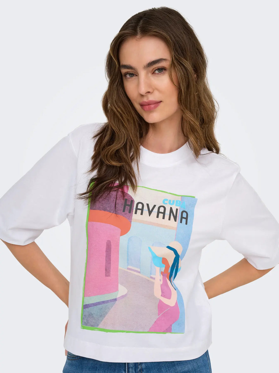 T-shirts - Onlvega Life S/S Vibe Top van Only