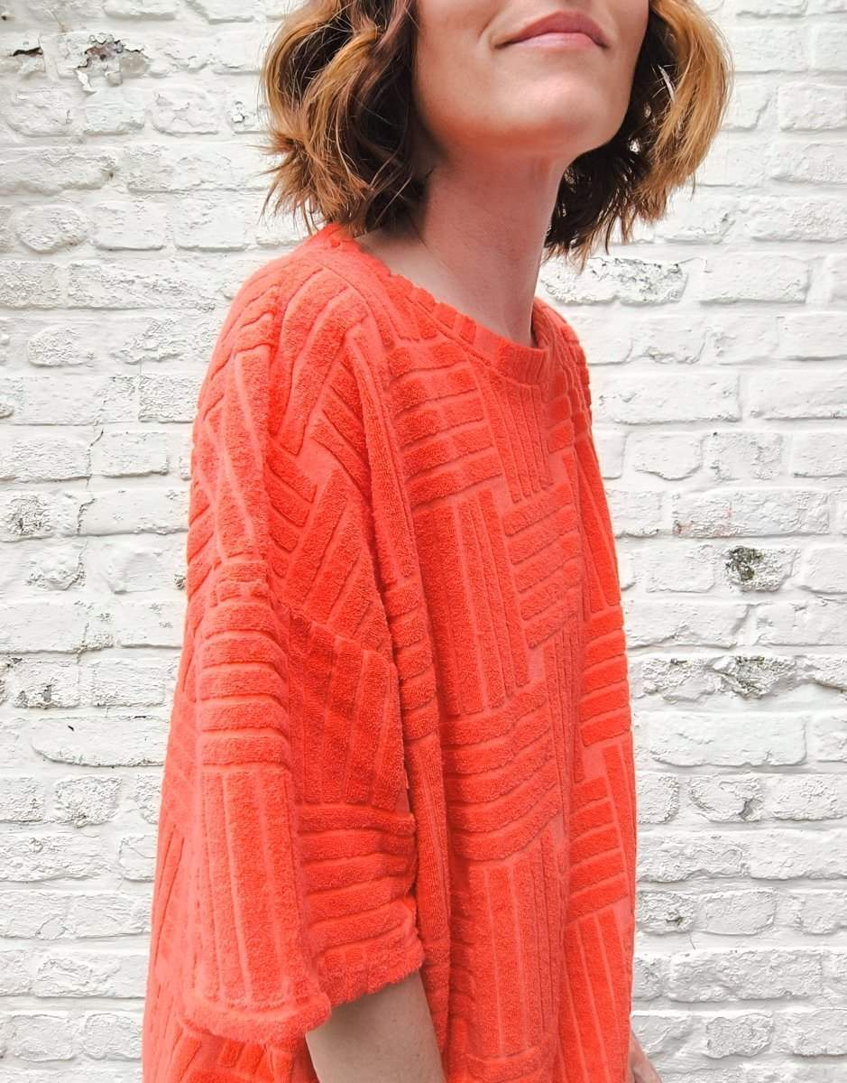 coral One Size Jurken - Olivia Midi Terry Dress van Meisjes Brugge