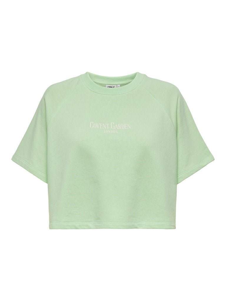 Patina Green London Sweaters - Onlarea S/S O-Neck Print Top van Only