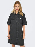 Washed Black Jurken - Onlbelle S/S Button Dress Denim Noos van Only