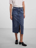 Rokken - Pcjessie Hw Denim Midi Skirt Noos van Pieces
