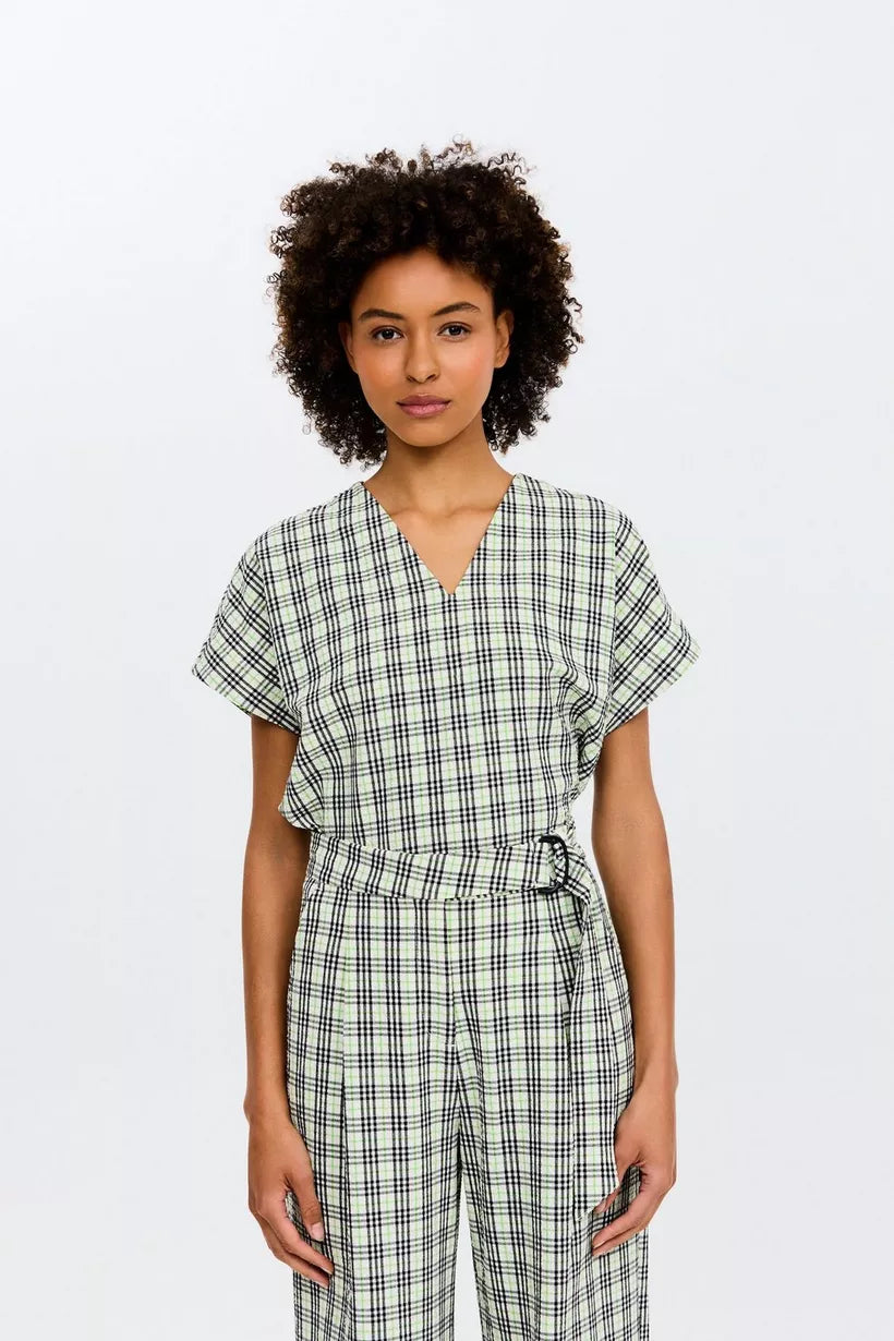 GNF green bright Tops - Saba Geruite Top van CKS