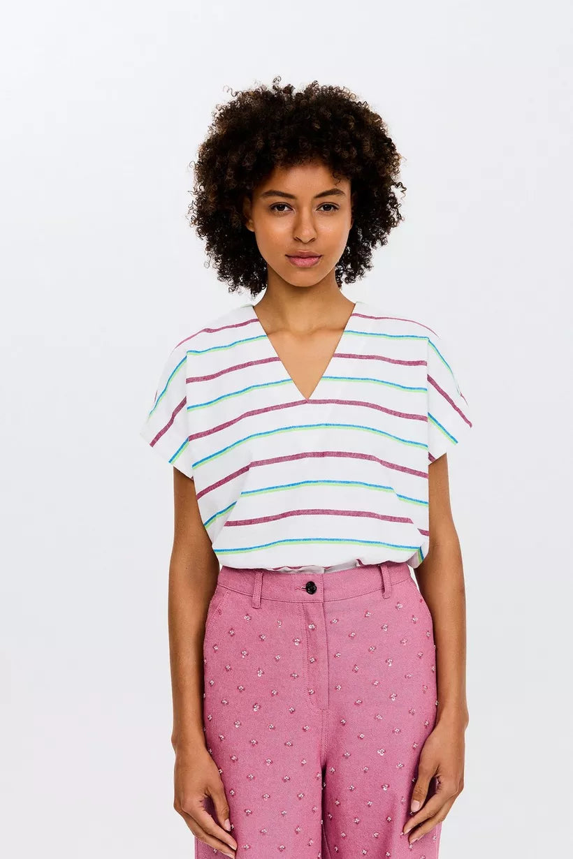 WTM white medium Tops - Saba Stripe Top van CKS