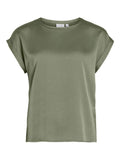 Oil Green Tops - Viellette S/S Satin Top Noos - SS24 van Vila