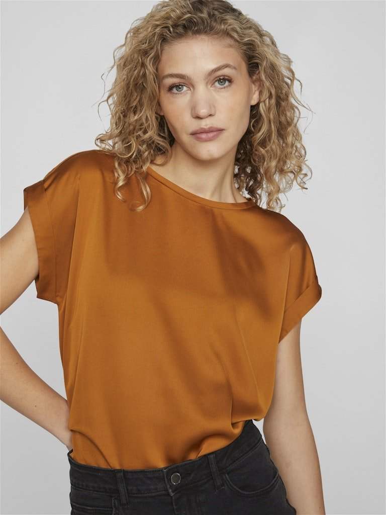 Tops - Viellette S/S Satin Top Noos - SS24 van Vila