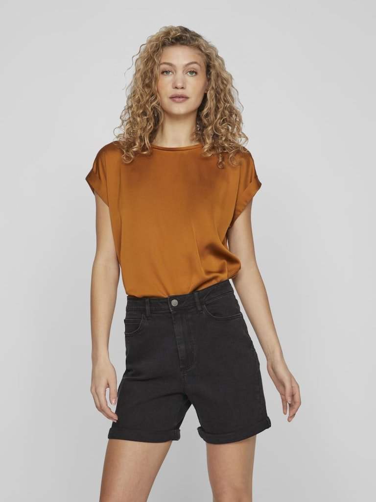 Tops - Viellette S/S Satin Top Noos - SS24 van Vila