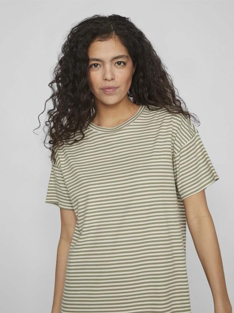 Birch OIL GREEN Jurken - Vijada Crew Neck S/S Ankle Dress van Vila