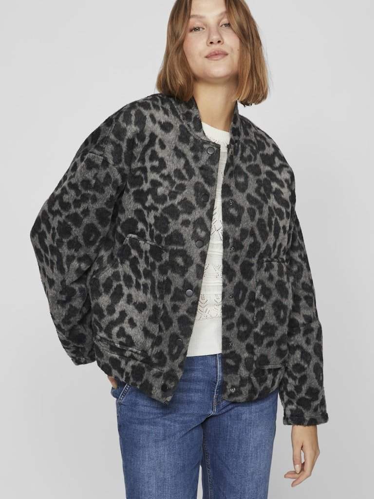 Dark Grey LEO Jassen - Vikosa Bomber Jacket van Vila