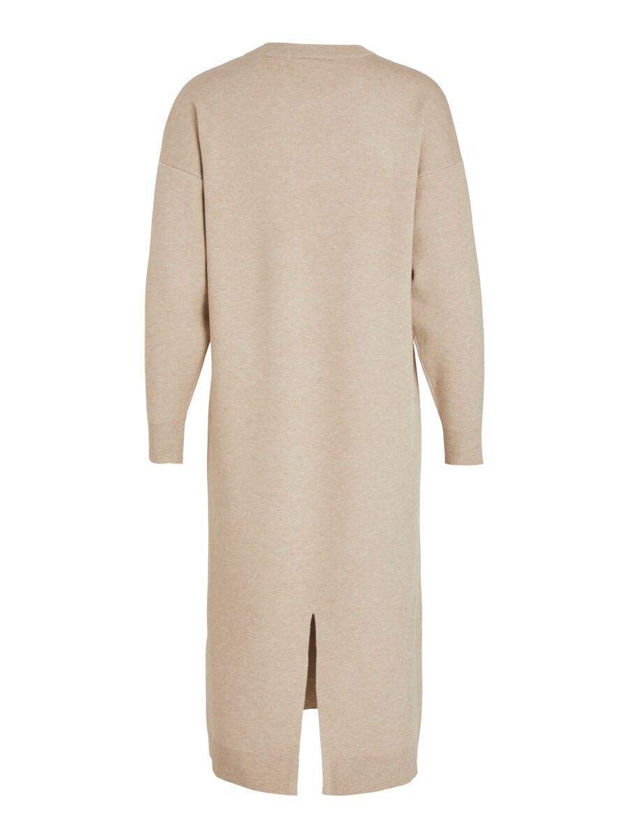 Jurken - Violivie O-Neck L/S Knit Midi Dress van Vila