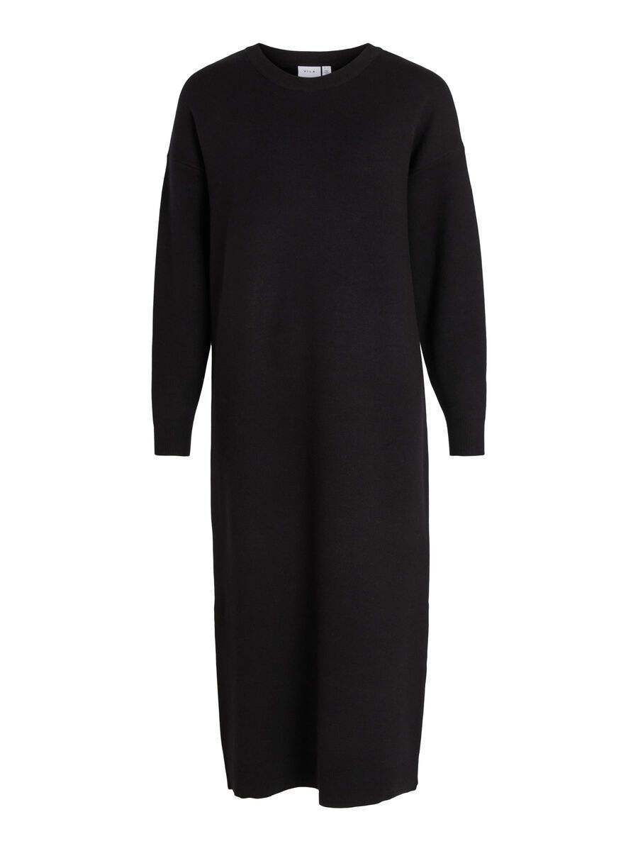 Jurken - Violivie O-Neck L/S Knit Midi Dress van Vila