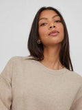 Jurken - Violivie O-Neck L/S Knit Midi Dress van Vila