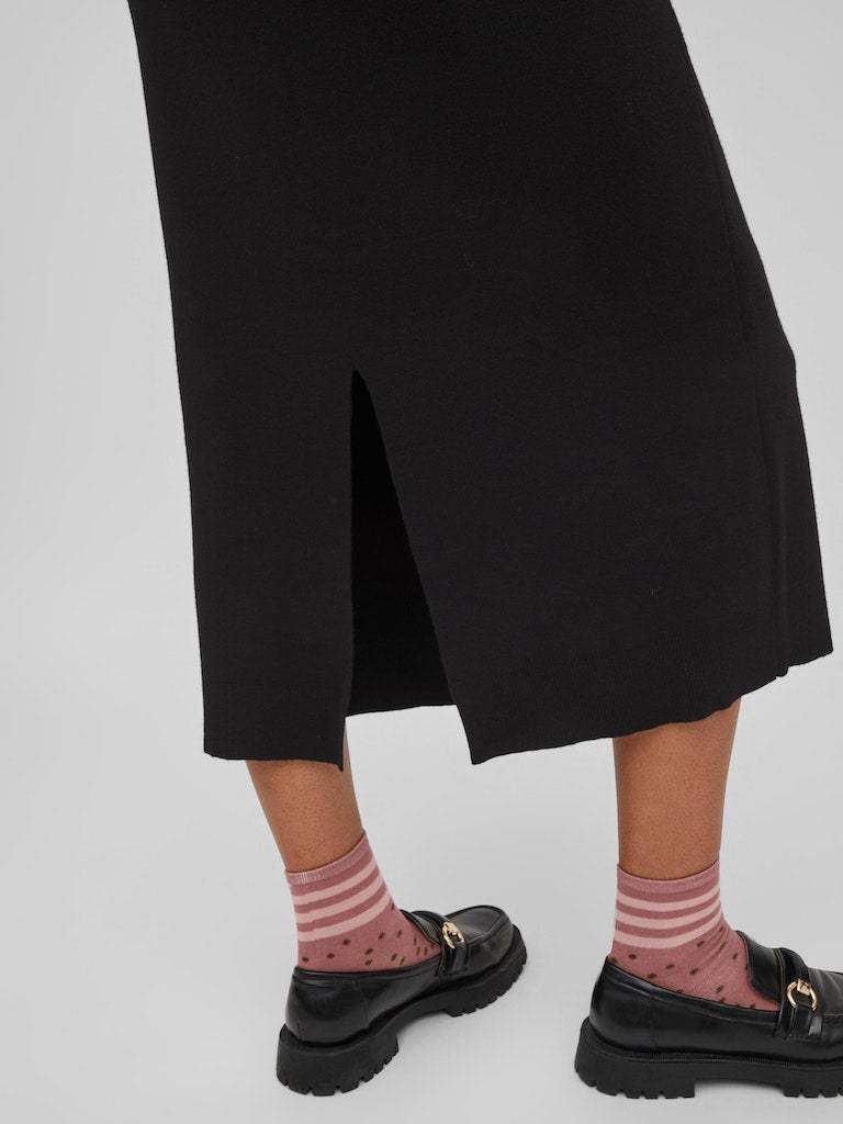 Jurken - Violivie O-Neck L/S Knit Midi Dress van Vila