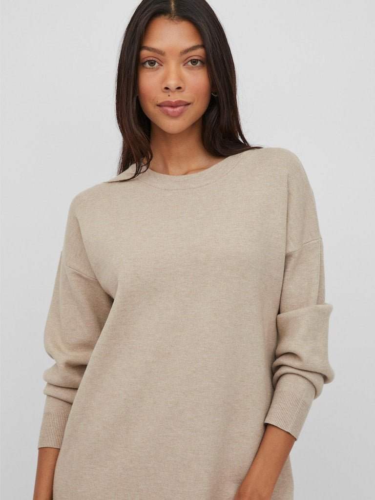 Jurken - Violivie O-Neck L/S Knit Midi Dress van Vila