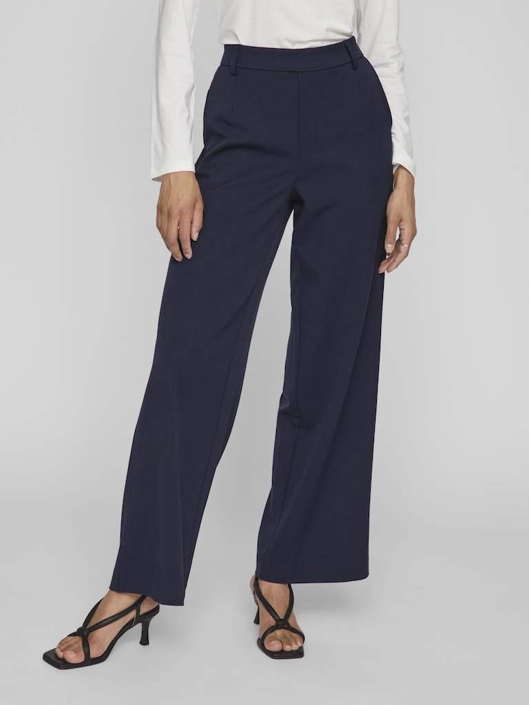 Navy Blazer Broeken - Vivarone Hw Wide Pant - Noos van Vila