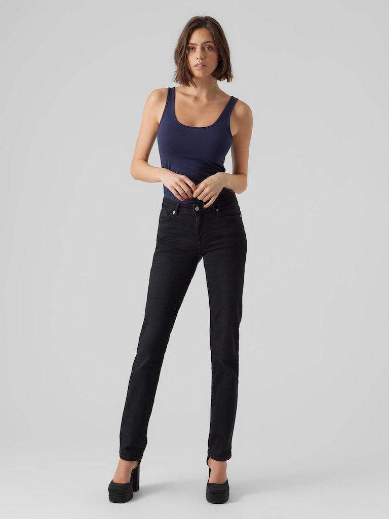 Black Denim Jeans - Vmdaf Mr Straight Jeans Do104 Noos van Vero moda