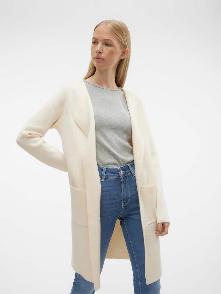 Birch Cardigans - Vmgold Needle Wudo Ls Long Cardigan van Vero moda